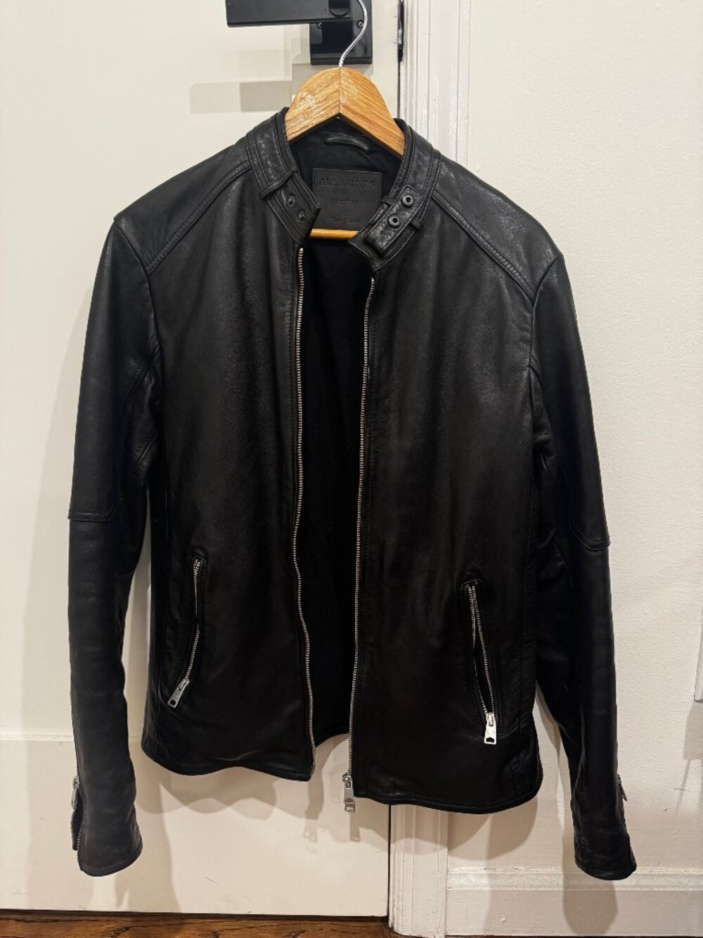 AllSaints Cora Black Leather Jacket